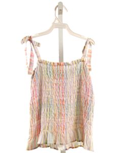 BELLA DAHL MULTI-COLOR SMOCKED SLEEVELESS SHIRT