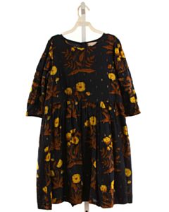 PINK CHICKEN GOLD FLORAL DRESS