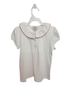 THE PROPER PEONY WHITE KNIT SS SHIRT WITH PICOT STITCHING