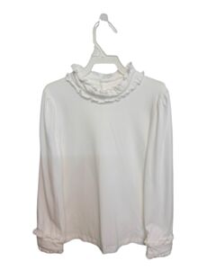 LULU BEBE  WHITE    KNIT LS SHIRT WITH RUFFLE