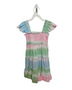 BISBY BY LITTLE ENGLISH  BLUE SEERSUCKER STRIPED  DRESS