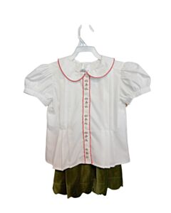 LULLABY SET  WHITE VELVET   2-PIECE DRESSY OUTFIT WITH PICOT STITCHING