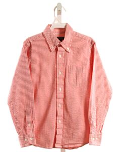 BROOKS BROTHERS  RED SEERSUCKER STRIPED  DRESS SHIRT