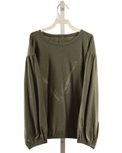KATE QUINN  GREEN   PRINTED DESIGN KNIT LS SHIRT