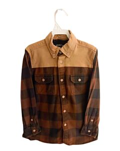 UNITED BY BLUE  BROWN FLANNEL PLAID  DRESS SHIRT