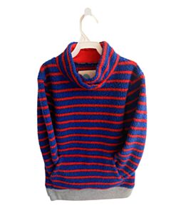 MINI BODEN  RED FLEECE STRIPED  PULLOVER