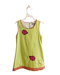 HARTSTRINGS  GREEN PIQUE   DRESS WITH RIC RAC
