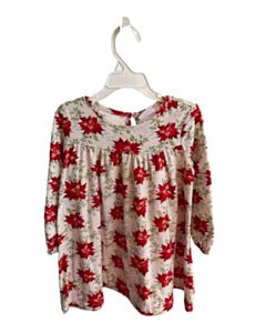 NANNETTE KIDS  RED VELOUR FLORAL  KNIT DRESS