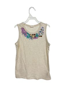 CREWCUTS CREAM SLEEVELESS SHIRT