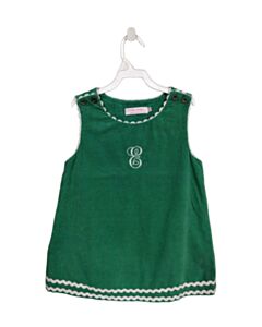 EMILY LACEY GREEN CORDUROY DRESS WITH RIC RAC