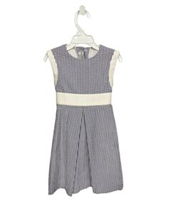 PAPO D'ANJO  BLUE SEERSUCKER STRIPED  DRESS