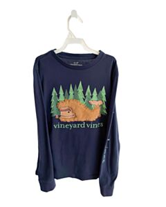 VINEYARD VINES  BLUE   PRINTED DESIGN KNIT LS SHIRT
