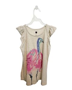 TEA CREAM PRINTED DESIGN SLEEVELESS SHIRT