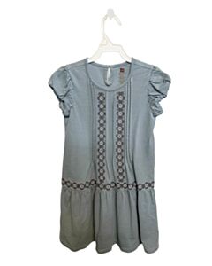TEA BLUE EMBROIDERED KNIT DRESS