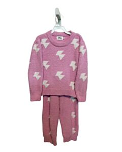 LOLA + THE BOYS  PINK FLEECE  EMBROIDERED 2-PIECE OUTFIT