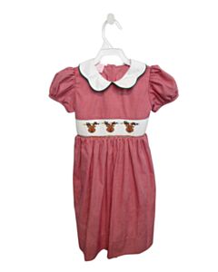 PETIT BEBE  RED  GINGHAM SMOCKED DRESS