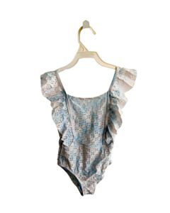 SHADE CRITTERS  BLUE EYELET   1-PIECE SWIMSUIT WITH RUFFLE