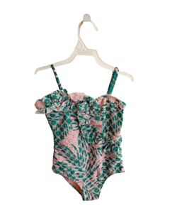 SHADE CRITTERS  GREEN EYELET FLORAL  1-PIECE SWIMSUIT WITH EYELET TRIM