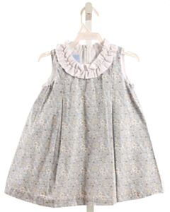 BELLA BLISS LT BLUE FLORAL DRESS WITH RUFFLE