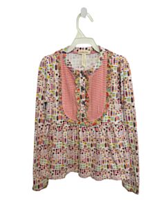 MATILDA JANE  PINK  FLORAL  KNIT LS SHIRT WITH RUFFLE