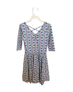 DOTDOT SMILE  BLUE   PRINTED DESIGN KNIT DRESS