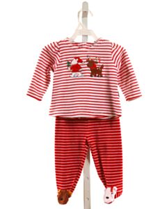 LE TOP RED STRIPED APPLIQUED 2-PIECE OUTFIT