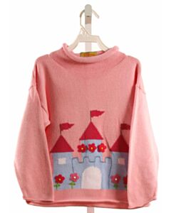CLAVER PINK FLORAL APPLIQUED SWEATER
