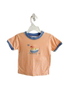 LITTLE ENGLISH ORANGE STRIPED KNIT SS SHIRT