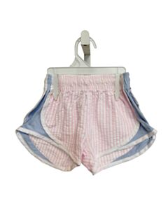 W COLOR WORKS PINK SEERSUCKER STRIPED SHORTS