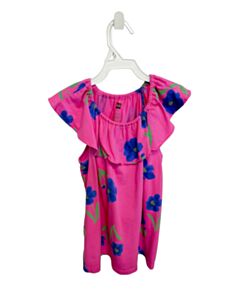 TEA  HOT PINK KNIT FLORAL  SLEEVELESS SHIRT