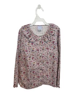 BELLA BLISS PINK FLORAL DRESS SHIRT WITH RUFFLE