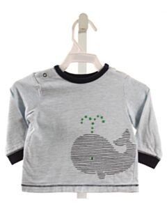 LITTLE ME  LT BLUE  EMBROIDERED KNIT LS SHIRT