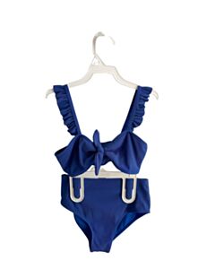 NO TAG BLUE 2-PIECE SWIMSUIT WITH RUFFLE