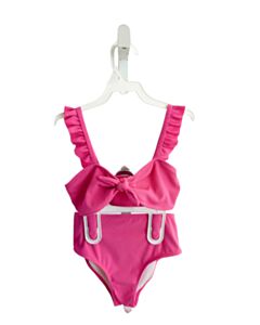 NO TAG  HOT PINK    2-PIECE SWIMSUIT WITH RUFFLE