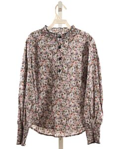 PLEAT.  MULTI-COLOR  FLORAL SMOCKED DRESS SHIRT