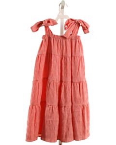 THE OAKS APPAREL RED SEERSUCKER MICROCHECK DRESS