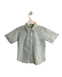 ZUCCINI GREEN SEERSUCKER STRIPED DRESS SHIRT
