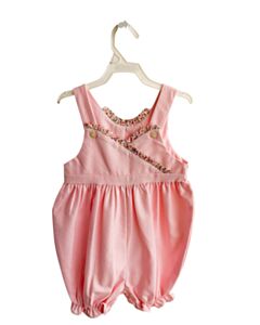 RED BEANS PINK PIQUE FLORAL ROMPER