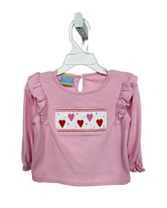 VELANI PINK SMOCKED KNIT LS SHIRT