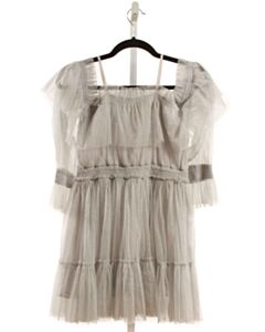 OOH LA LA COUTUR  GRAY TULLE  SMOCKED PARTY DRESS
