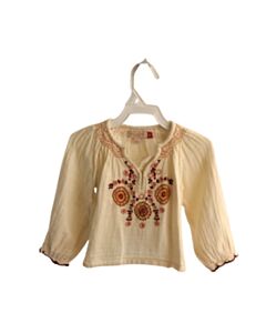 PINK CHICKEN  CREAM  FLORAL EMBROIDERED DRESS SHIRT