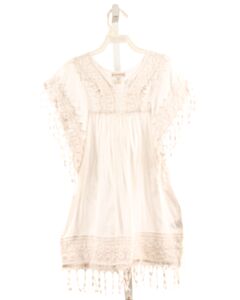 GARNET HILL  WHITE  COVER UP WITH LACE TRIM