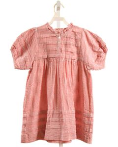 SERAPHINA RED SEERSUCKER STRIPED DRESS