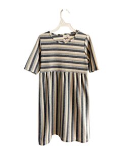 VIGNETTE GRAY STRIPED KNIT DRESS