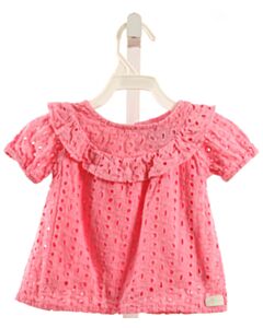 7 FOR ALL MANKIND  PINK EYELET  SHIRT-SS