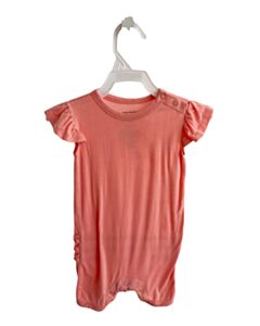 POSH PEANUT PINK KNIT ROMPER WITH RUFFLE