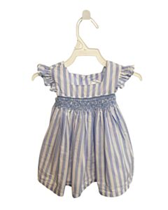EDGEHILL COLLECTION  BLUE  STRIPED SMOCKED DRESS