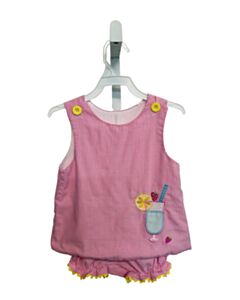 REMEMBER NGUYEN  PINK  GINGHAM  2-PIECE OUTFIT WITH RIC RAC