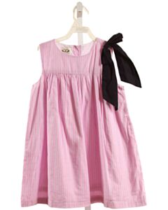 THE OAKS APPAREL   PINK  STRIPED  DRESS WITH BOW