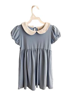 LUIGI  BLUE    KNIT DRESS WITH PICOT STITCHING